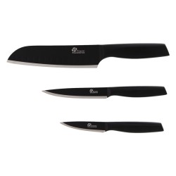 ESSENTIELS - SET 3 COUTEAUX CUISINE LAME NOIRE BOITE COULEUR
