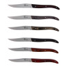 LES BOISES - SET 6 COUTEAUX DE TABLE MANCHES BOIS COFFRET COULEUR