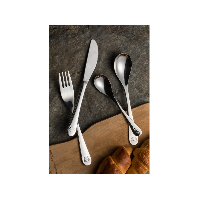 KIDDO COFFRET BOIS 4 COUVERTS ENFANT INOX