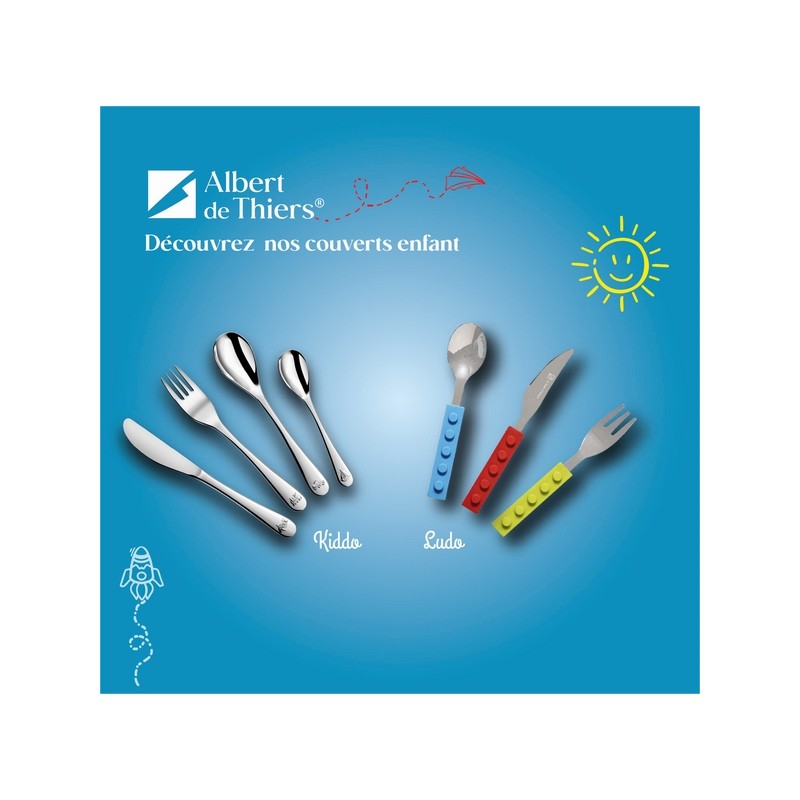 KIDDO COFFRET BOIS 4 COUVERTS ENFANT INOX