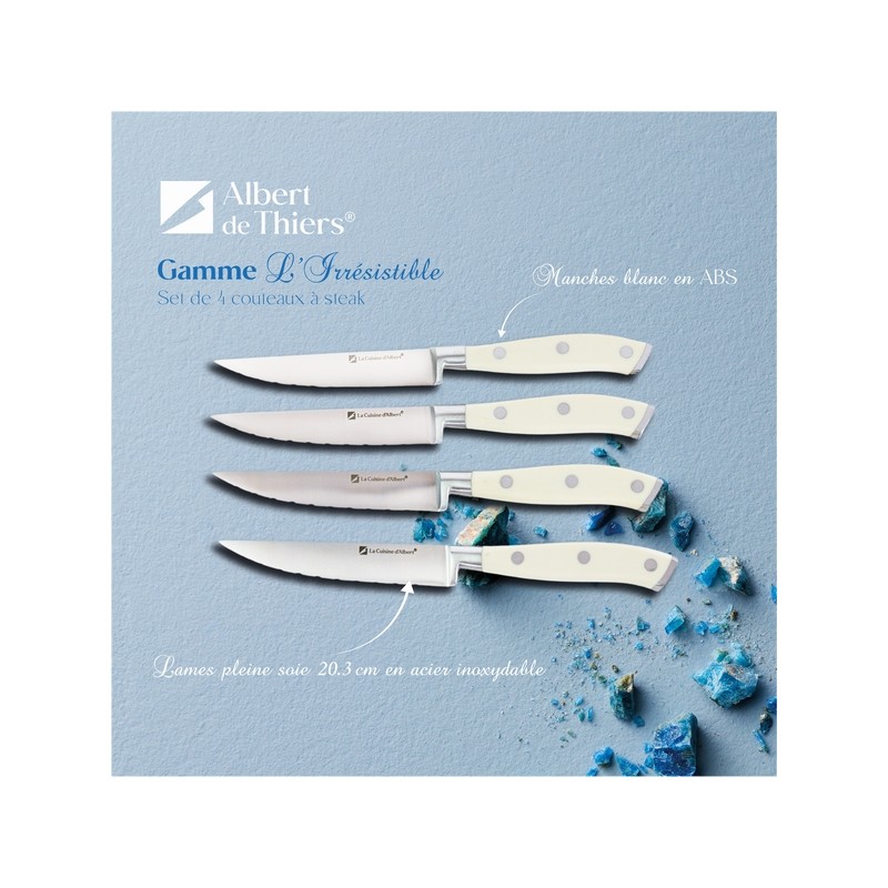 L'IRRESISTIBLE - SET DE 4 COUTEAUX STEAK BOITE COULEUR