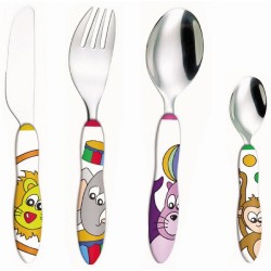 CIRCUS - SET 4 COUVERTS ENFANT ANIMAUX EN BOITE COULEUR