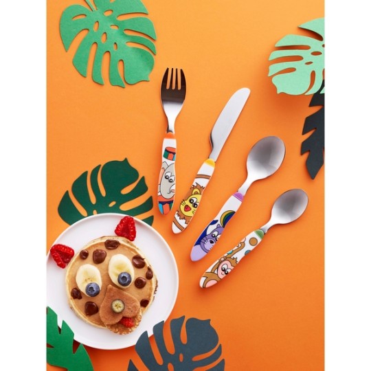 CIRCUS - SET 4 COUVERTS ENFANT ANIMAUX EN BOITE COULEUR