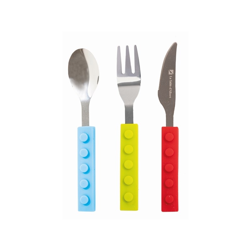 LUDO - SET 3 COUVERTS ENFANT MANCHES EMBOITABLES BOITE COULEUR LUDO - SET 3 COUVERTS ENFANT MANCHES EMBOITABLES BOITE COULEUR