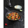 WOK 32 cm AVEC COUVERCLE VERRE FAÇON PIERRE WOK 32 cm AVEC COUVERCLE VERRE FAÇON PIERRE
