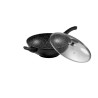 WOK 32 cm AVEC COUVERCLE VERRE FAÇON PIERRE WOK 32 cm AVEC COUVERCLE VERRE FAÇON PIERRE