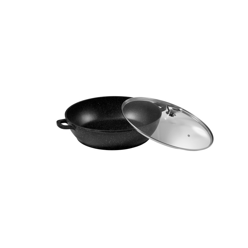 MIJOTEUSE 36 cm AVEC COUVERCLE VERRE FAÇON PIERRE